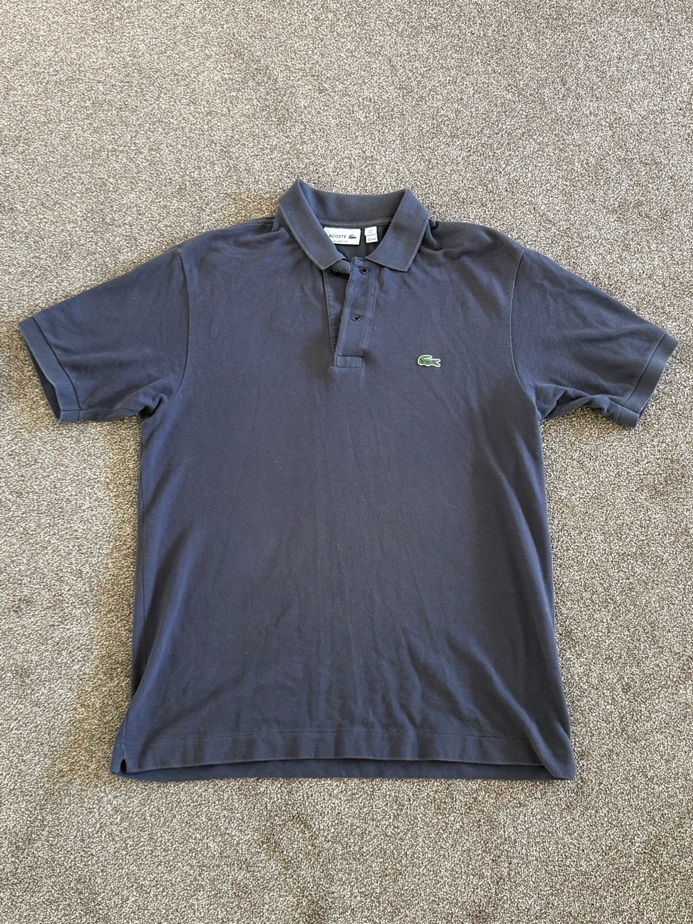 LACOSTE Men's Dark Gray Short Sleeve Polo - Sz L - 💯 AUTHENTIC